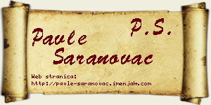 Pavle Saranovac vizit kartica